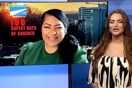 michelle anderson and the newscaster talking