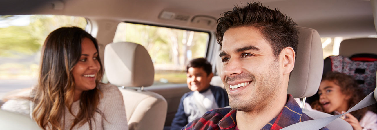 Latino family in a car