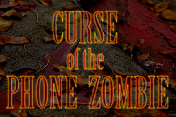curse of the phone zombie on leaf background