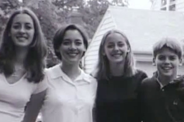 picture of a happy family in black and white